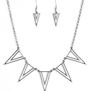 Paparazzi Bite The Big One - Black Necklace & Earrings Set